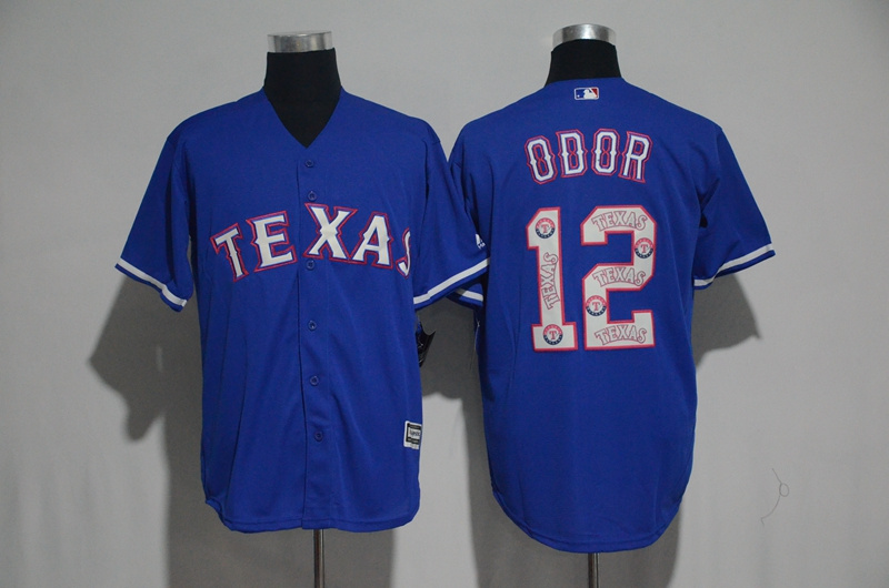 2017 MLB Texas Rangers #12 Odor Blue Fashion Edition Jerseys